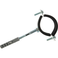 Металлический сантехнический хомут для труб со шпилькой и шурупом СВК 40-45, 1 1/4 дюйма, гайка М8 SVK-F032М8 Н0000006807