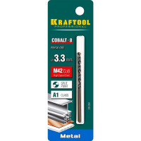 Сверло по металлу COBALT HSS-Co 8% сталь М42 (3.3х65 мм) Kraftool 29656-3.3