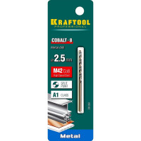 Сверло по металлу COBALT HSS-Co 8% сталь М42 (2.5х57 мм) Kraftool 29656-2.5