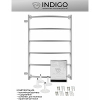 Полотенцесушитель INDIGO Arc 1" - 1/2 70/40, м/о 60 см, боковое подключение К-2, белый матовый LASW70-40WM-б/п-60