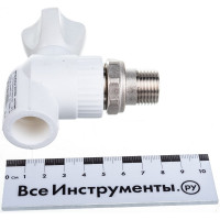 Шаровый кран для радиатора LAMMIN PREMIUM PPR угловой, 20х1/2" Lm31176020015