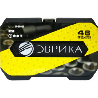 Набор торцевых головок Эврика 1 4"DR 6-гранный 46 предметов ER-80046 575566