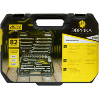 Набор инструмента Эврика 1 4" 1 2"DR 6-гранный 82 предмета ER-80082 575563