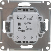 Переключатель Systeme Electric ATLASDESIGN, 2-клавишный, сх6, 10АХ, механизм, карбон, ATN001065