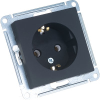 Розетка Systeme Electric ATLASDESIGN, с заземлением, 16А, механизм, карбон, ATN001043