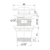 Донный клапан ORANGE с переливом, хром X1-004cr