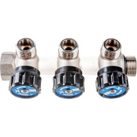 Коллектор с регулирующими вентилями IVANCI выходы с наружной резьбой, 3 выхода 3/4"x1/2" IVC.106600.N.02