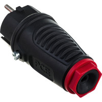 Кабельная вилка PCE 16А 220V 2P+E IP54 корпус черный, маркер красный 0522-sr