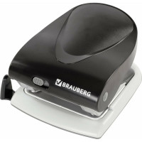 Дырокол BRAUBERG "G-Line", до 40 листов, черный, 224341