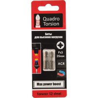 Бита (2 шт; PZ3; 25 мм; 1/4") Quadro Torsion 420325-2