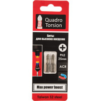 Бита (2 шт; PH2; 25 мм; 1/4) Quadro Torsion 410225-2