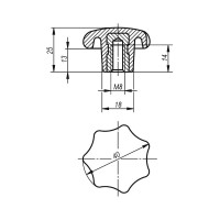 Звездообразная рукоятка KIPP K0152.24008