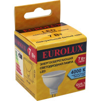 Лампа Eurolux светодиодная LL-E-MR16-7W-230-4K-GU5.3 /рефлектор, 7Вт, нейтр., GU5.3/  76/2/24