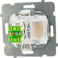 Компьютерная розетка Ospel Sonata 1-я, категория 5e, RJ-45, без рамки, бежевый GPK-1R/K/m/27