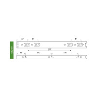 Шариковые выдвижные направляющие Laurus 450мм/42мм ЭКО комплект 09407