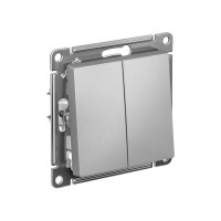 2-клавишный выключатель Systeme Electric (Schneider Electric) ATLASDESIGN сх.5, 10АХ,, АЛЮМИНИЙ ATN000351