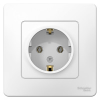 Розетка Systeme Electric BLANCA с заземлением без шторок, БЕЛЫЙ BLNRS001011