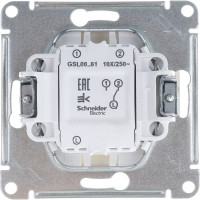 1-клавишный переключатель Systeme Electric (Schneider Electric) GLOSSA сх.6, 10АХ, алюминий GSL000361