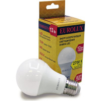 Светодиодная лампа Eurolux LL-E-A60-13W-230-2,7K-E27/груша, 13Вт, теплый белый, Е27 76/2/17