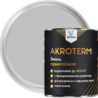 Термостойкая эмаль по металлу Акротерм 0,8 кг, серебристый УТ000008940