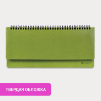Недатированный планинг BRAUBERG Rainbow 305x140 мм, кожзам, зеленый 111702