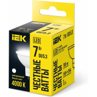 Светодиодная лампа IEK ECO MR16 софит 7Вт 230В 4000К GU5.3 LLE-MR16-7-230-40-GU5