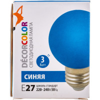 Светодиодная декоративная лампа Volpe LED-G60-3W/BLUE/E27/FR/С матовая UL-00006957
