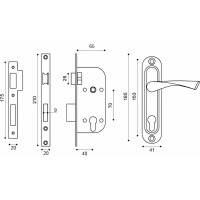 Врезной цилиндровый замок PUNTO KIT P16 4070 CRONA SN матовый никель 41713
