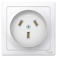Силовая розетка Systeme Electric BLANCA, С/У, 2Р+N, 32А, 250В, белый BLNSR003231