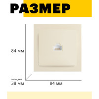 Компьютерная розетка STEKKER 1-местная RJ-45, серия Эрна, слоновая кость, PST00-9007-02 39233