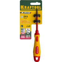 Отвертка KRAFTOOL высоковольтная, Cr-Mo-V стержень, двухкомп. маслобензостойкая рукоятка, PH №0, 60мм 250084-0-060