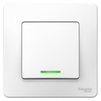 1-клавишный выключатель с подсветкой Systeme Electric BLANCA скрытой установки, 6А, 250B, белый BLNVS006111
