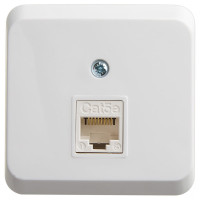 Компьютерная розетка Systeme Electric ЭТЮД, О/У RJ45, категория 5е, белый KOMA-001B