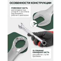 Набор комбинированных дюймовых ключей Rockforce 12пр. RF-5121S(47121)