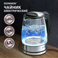 Чайник SONNEN KT-1788 1,7л черный 454349