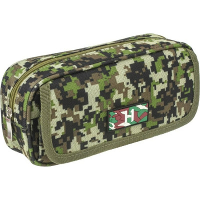 BRAUBERG Пенал 1 отделение, органайзер, мягкий, Military, зеленый, 21 х5 х9 см, 228990