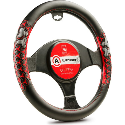 Оплетка руля AUTOPROFI AP-2050 BK GY M