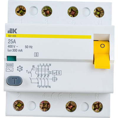 Устройство защитного отключения IEK ВД1-63 УЗО MDV12-4-025-300