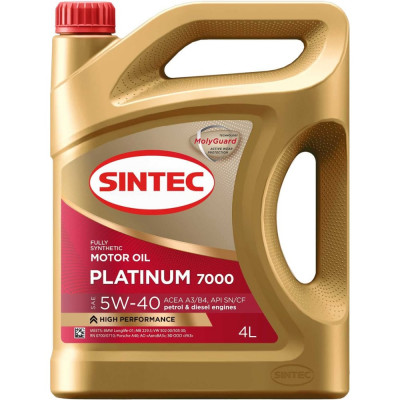 Синтетическое масло Sintec Sintec Platinum 5W-40; SN/CF 600139