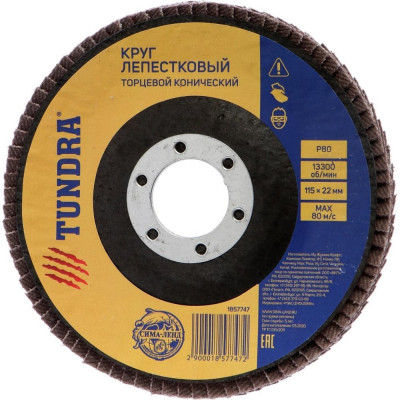 Конический торцевой лепестковый круг TUNDRA 1857747