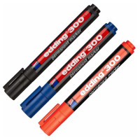 Перманентный маркер Edding черный, 1.5-3 мм, круглый наконечник, блистер E-300#1-B#1