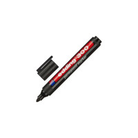 Перманентный маркер Edding черный, 1.5-3 мм, круглый наконечник, блистер E-300#1-B#1