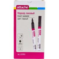 Лаковый маркер 12 шт в упаковке Attache пеинт 2 мм черный 633902