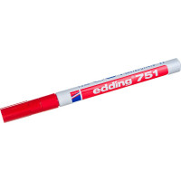 Лаковый маркер EDDING E-751/2 красный, 1-2 мм, мет. корп., 87776