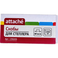 Оцинкованные скобы для степлера Attache №24/6, 2-30 листов 1000 шт в упаковке 139205