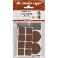 Набор фетровых подкладок №1 ЕВРОПАРТНЕР D35 - 4шт., 20x20 -8шт., 25x35 - 8шт. 6 3094 2