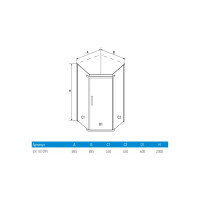 Душевое ограждение Erlit Comfort 900x900x2000 ER10109V-C1