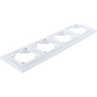 Горизонтальная четырехместная рамка STEKKER серия Эрна, белая 39057