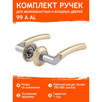 Дверная ручка НОРА-М 99А AL золото/хром 15396