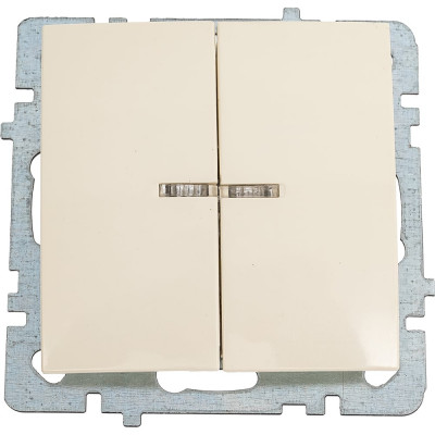Выключатель Nilson 2-кл. СУ с подсветкой, TOURAN-ALEGRA-THOR, кремовый 24120404